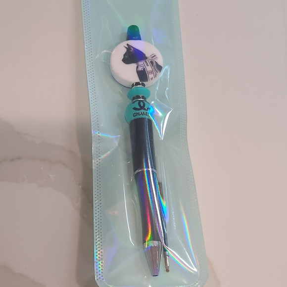 CHANEL Other - Chanel Black and Silver Pen with Dog Design
